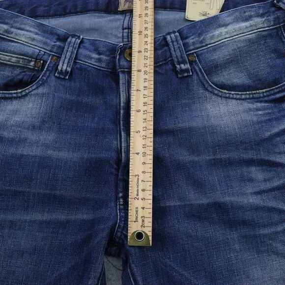 NWT PRPS Rambler Jeans Men 34 Blue Skinny Fit Low Front Rise Button Fly Distress
